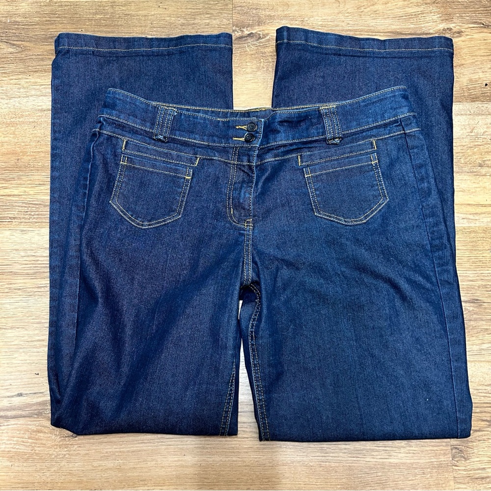 New York &‎ Company Blue Low Rise and Flare Leg Jeans 16 Tall